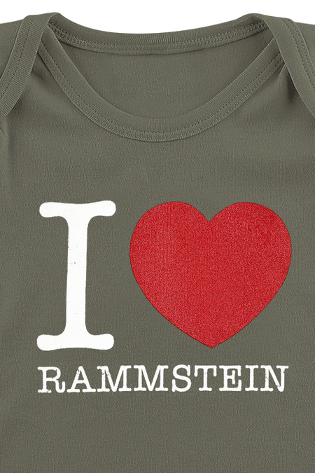 Body  de Rammstein - Kids - I Love Rammstein - 50/56 à 74/80 - pour filles & garçonse - kaki - Rammstein - View 2