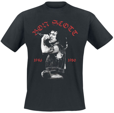 T-Shirt Manches courtes  de Bon Scott - Live Photo - M à 3XL - pour Homme - noir - Bon Scott