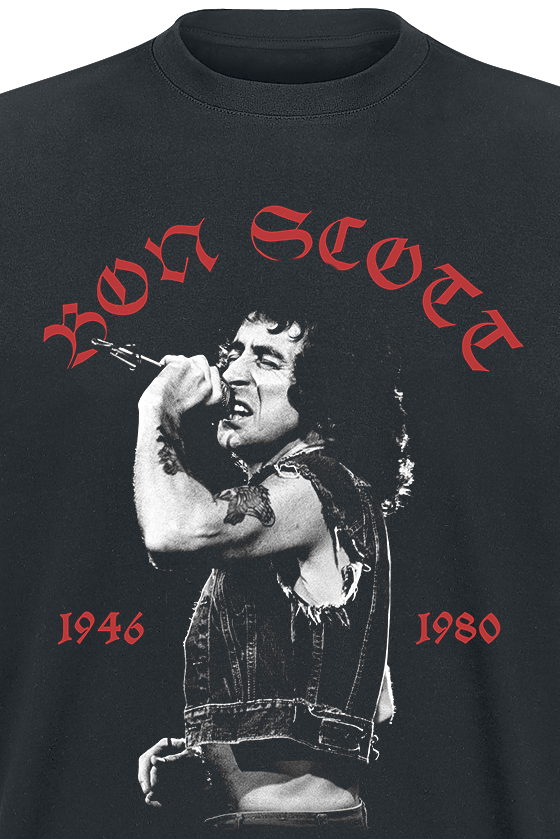 T-Shirt Manches courtes  de Bon Scott - Live Photo - S à 3XL - pour Homme - noir - Bon Scott - View 2