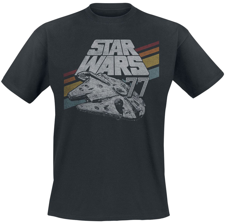 T-Shirt Manches courtes Disney de Star Wars - Faucon Millenium - S à XXL - pour Homme - noir - Star Wars