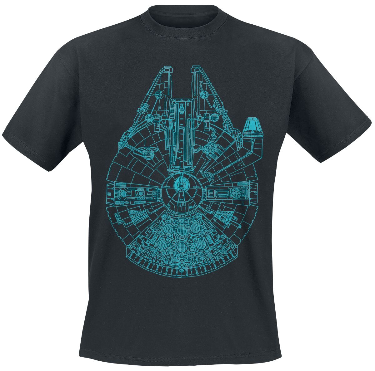 T-Shirt Manches courtes Disney de Star Wars - Plans Faucon Millenium - S à XXL - pour Homme - noir - Star Wars