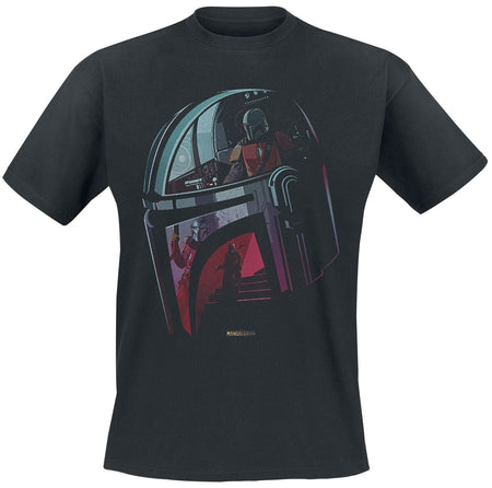 T-Shirt Manches courtes Disney de Star Wars - The Mandalorian - Casque - S à XXL - pour Homme - noir - Star Wars