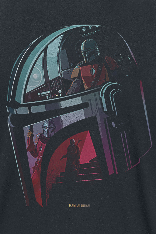 T-Shirt Manches courtes Disney de Star Wars - The Mandalorian - Casque - S à XXL - pour Homme - noir - Star Wars - View 2