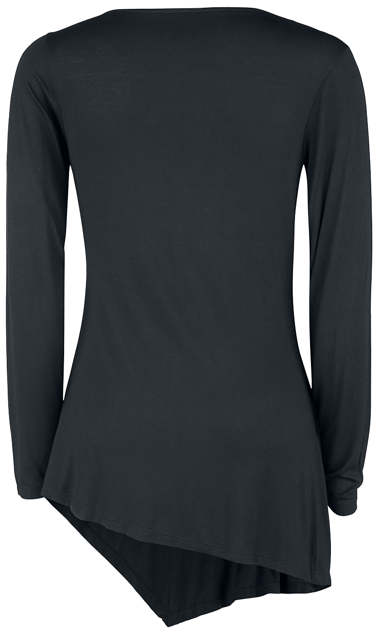 T-shirt manches longues  de Black Premium by EMP - Haut Manches Longues Noir Avec Col Cascade - XS à 3XL - pour Femme - noir - Black Premium by EMP - View 2