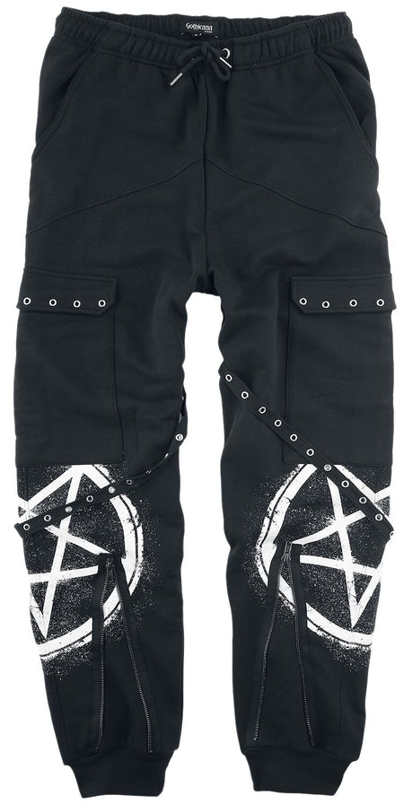 Pantalon en toile Gothic de Gothicana by EMP - Bas de Joggng avec Poches & Sangles - S à 5XL - pour Homme - noir - Gothicana by EMP