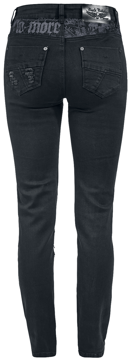 Jean  de Rock Rebel by EMP - Skarlett - Jean Avec Imprimés & Déchirures - W26L32 à W31L34 - pour Femme - noir - Rock Rebel by EMP - View 2