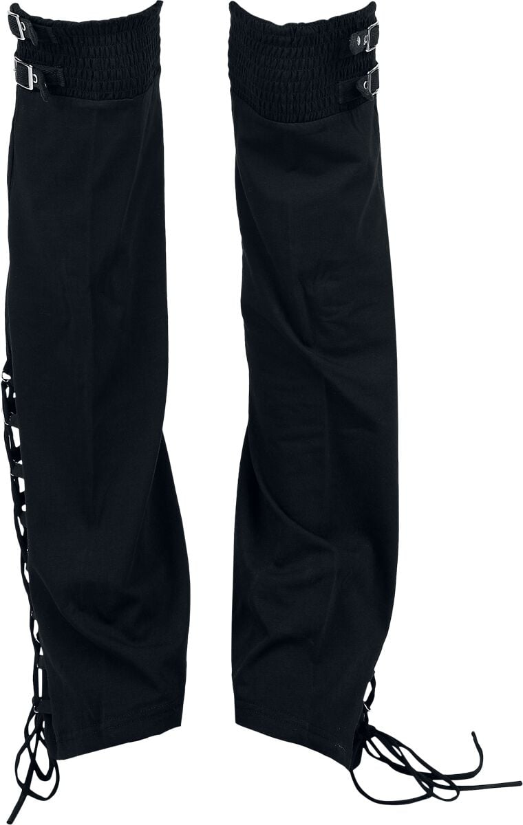Chaussettes montantes Gothic de Gothicana by EMP - Guêtres Avec Laçages & Boucles - S-M à XXL-3XL - pour Femme - noir - Gothicana by EMP