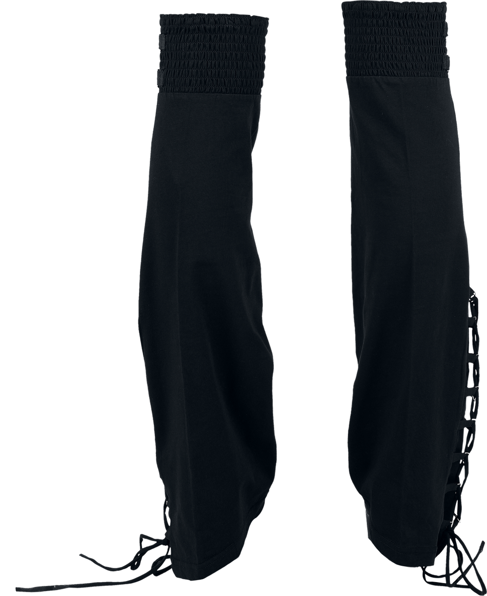 Chaussettes montantes Gothic de Gothicana by EMP - Guêtres Avec Laçages & Boucles - S-M à XXL-3XL - pour Femme - noir - Gothicana by EMP - View 2