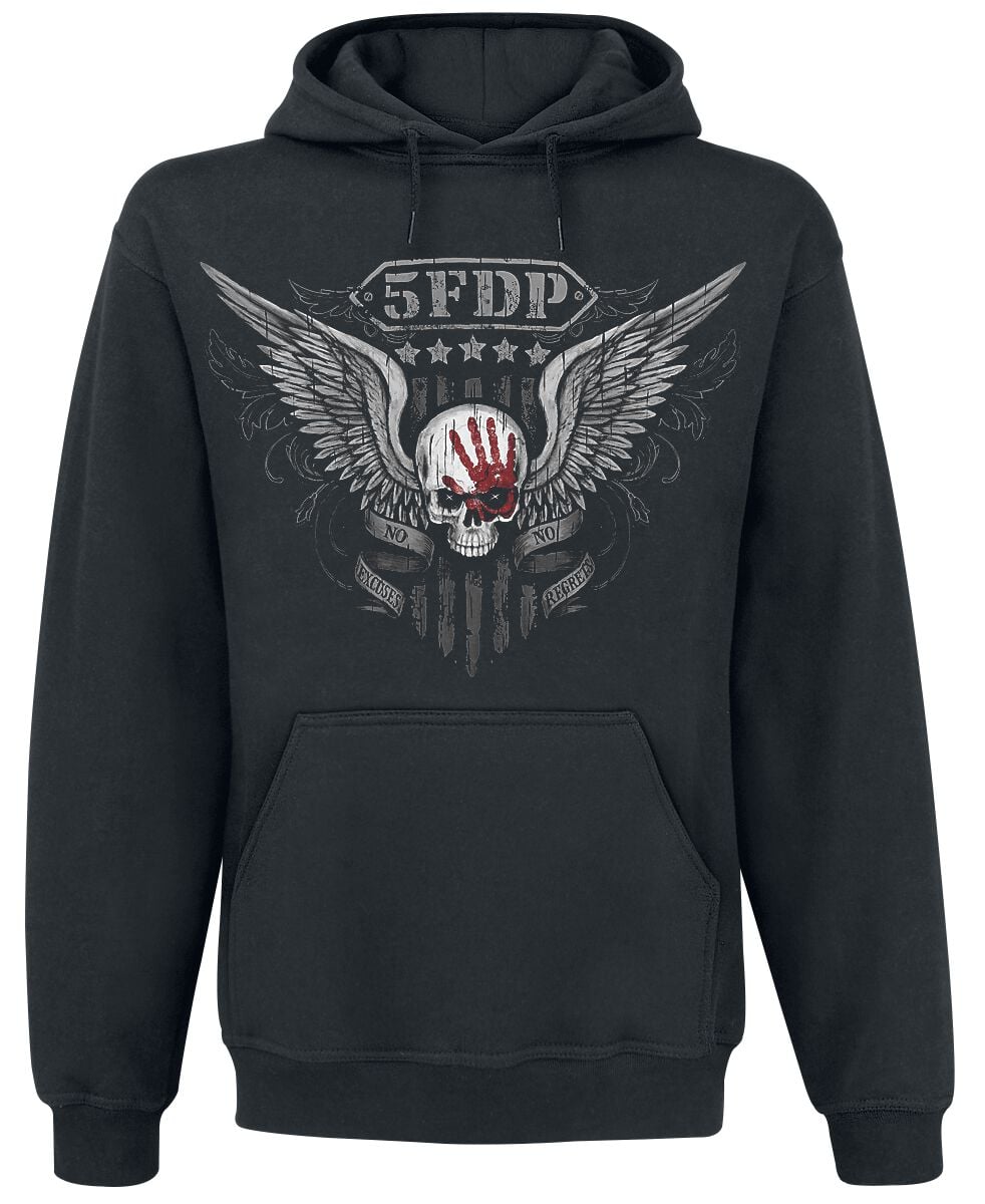 Sweat-shirt à capuche  de Five Finger Death Punch - No Regrets - S à XXL - pour Homme - noir - Five Finger Death Punch