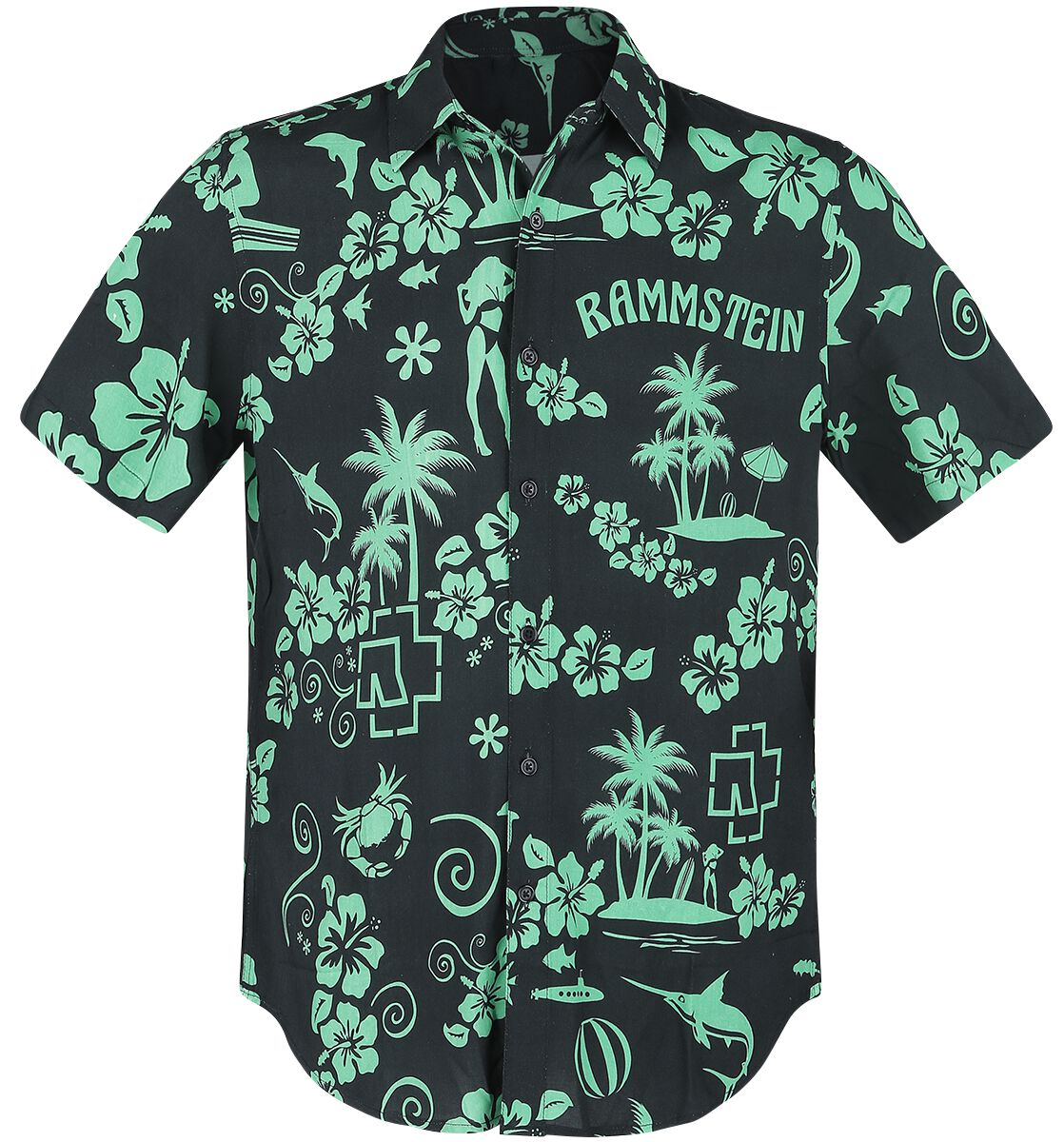 Chemise manches courtes  de Rammstein - Mein Land - S à 5XL - pour Homme - noir/vert - Rammstein