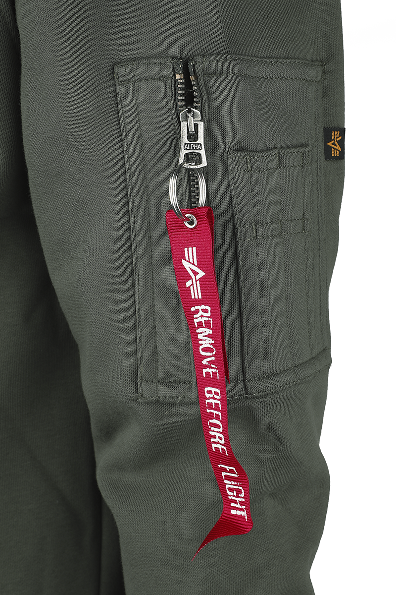 Sweat-shirt à capuche  de Alpha Industries - Sweat à Capuche Alpha Label - S à XXL - pour Homme - olive - alpha industries - View 2
