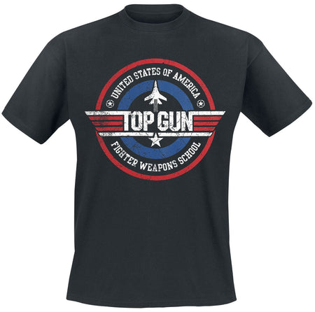T-Shirt Manches courtes  de Top Gun - Fighter Weapons School - S à 3XL - pour Homme - noir - Top Gun