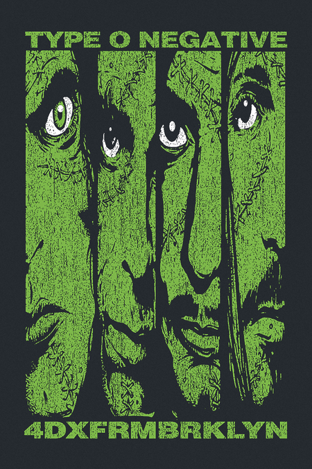 T-Shirt Manches courtes  de Type O Negative - Faces - S à XXL - pour Homme - noir - Type O Negative - View 2