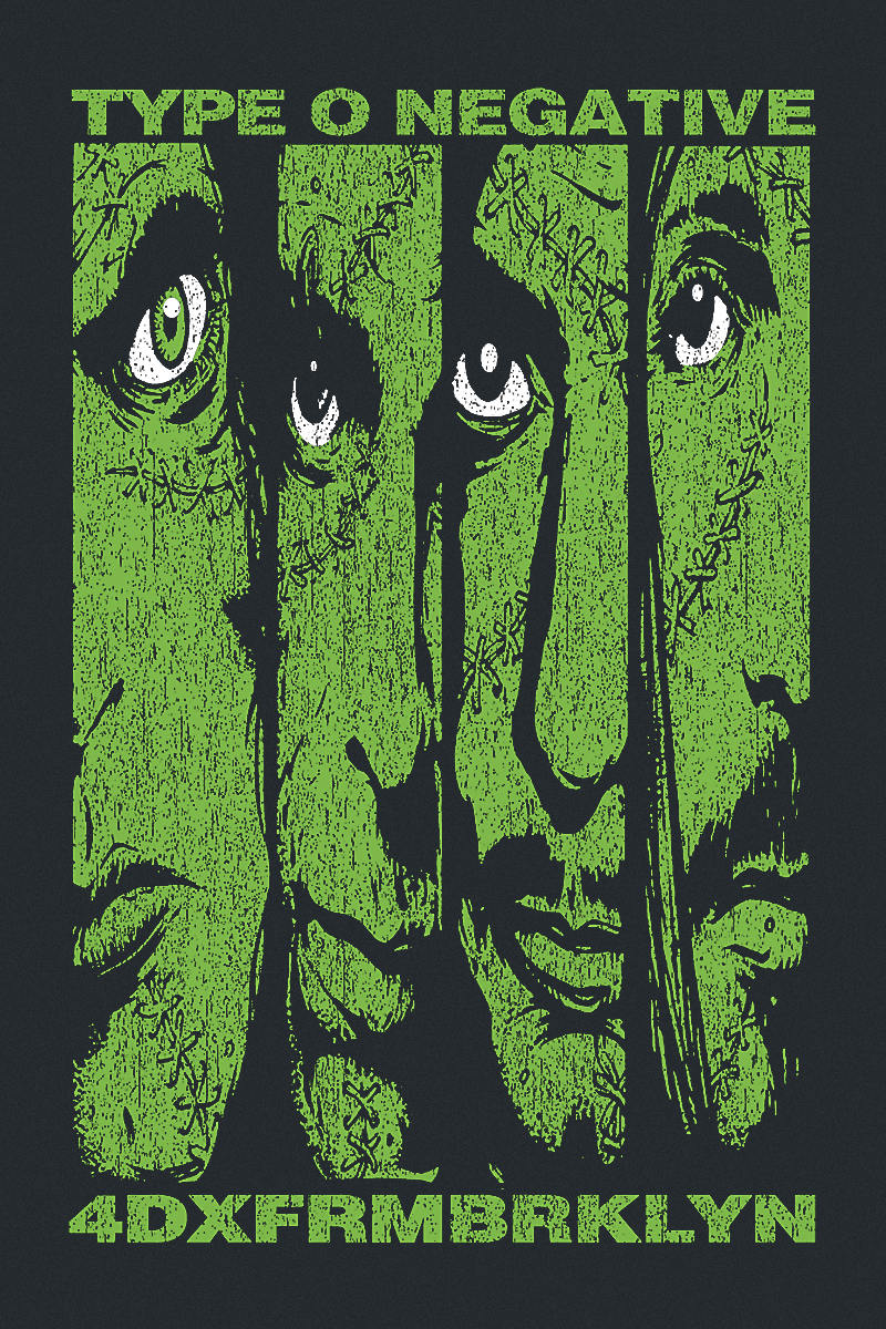 T-Shirt Manches courtes  de Type O Negative - Faces - S à XXL - pour Homme - noir - Type O Negative - View 2
