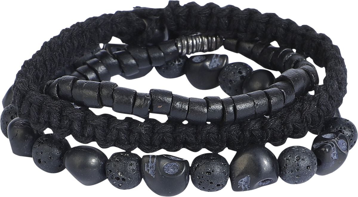 Set de bracelets Gothic de Rock Rebel by EMP - Bracelet Crâne - pour Unisexe - noir - Rock Rebel by EMP