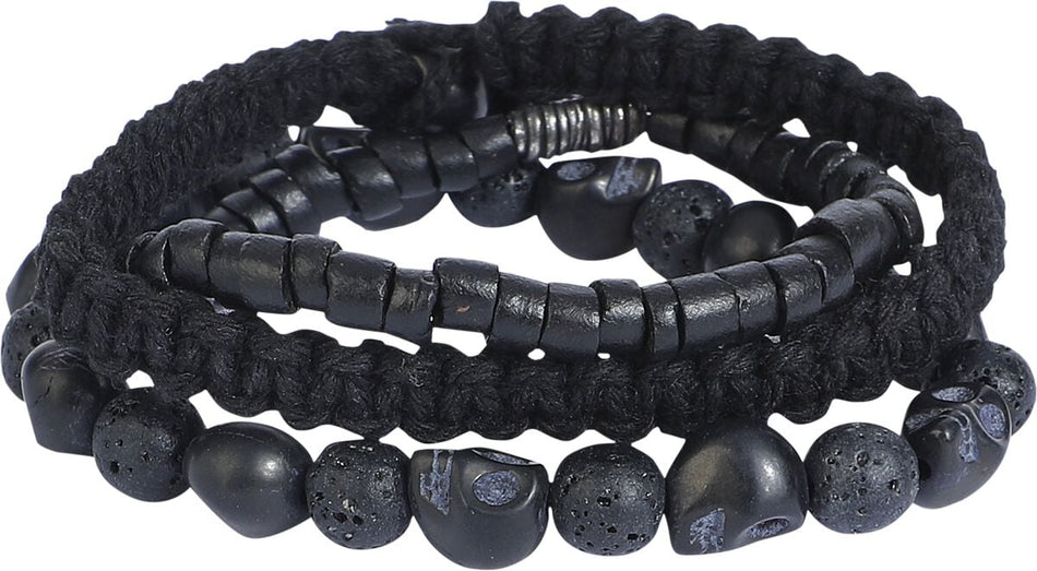 Set de bracelets Gothic de Rock Rebel by EMP - Bracelet Crâne - pour Unisexe - noir - Rock Rebel by EMP