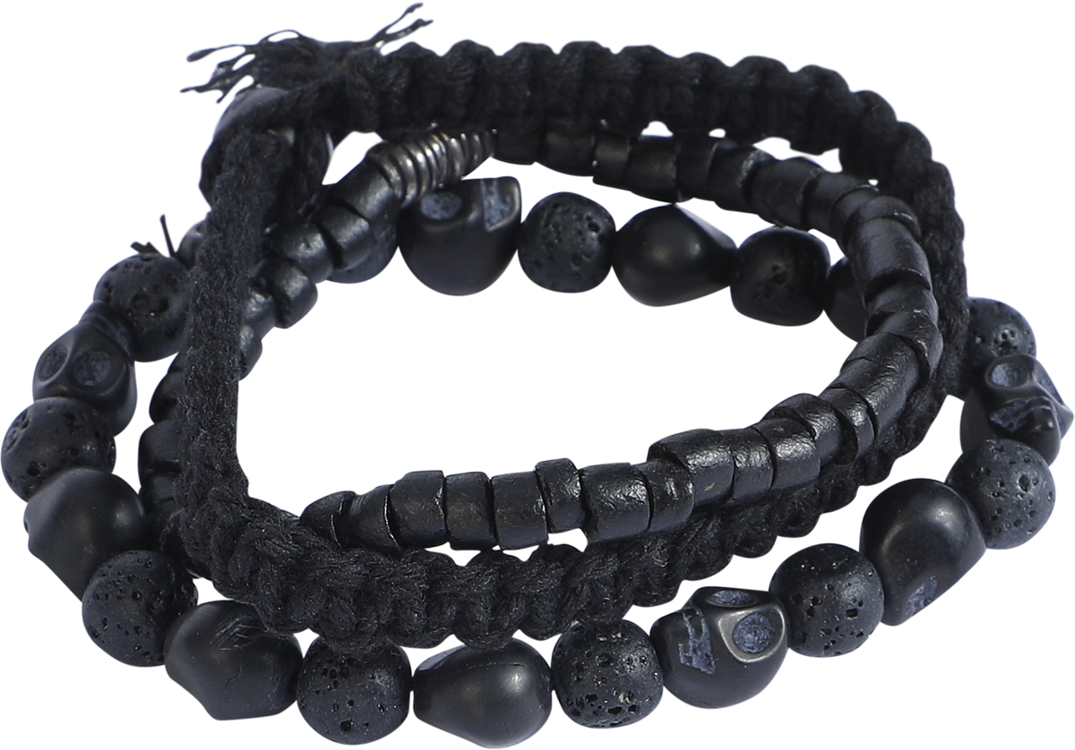 Set de bracelets Gothic de Rock Rebel by EMP - Bracelet Crâne - pour Unisexe - noir - Rock Rebel by EMP - View 2