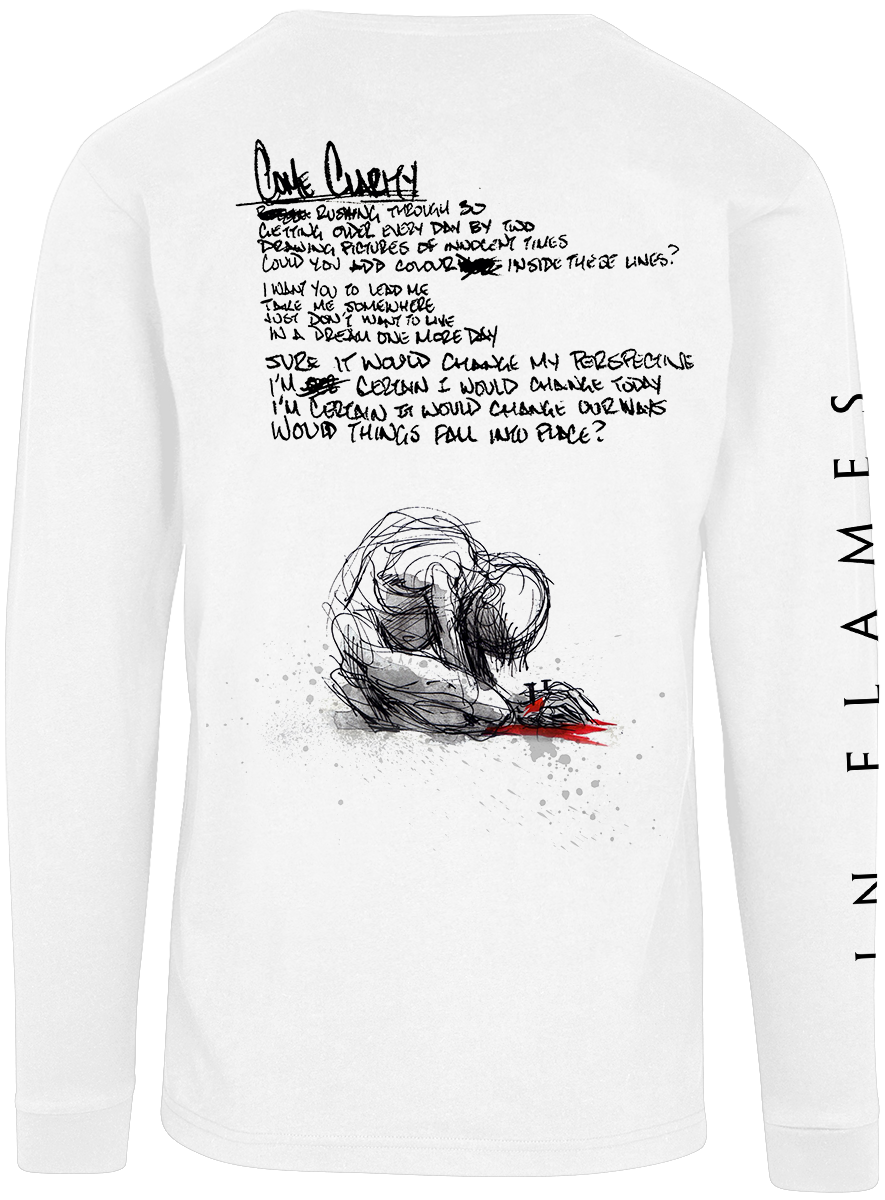 T-shirt manches longues  de In Flames - Come Clarity Lyrcis - S à XXL - pour Homme - blanc - In Flames - View 2