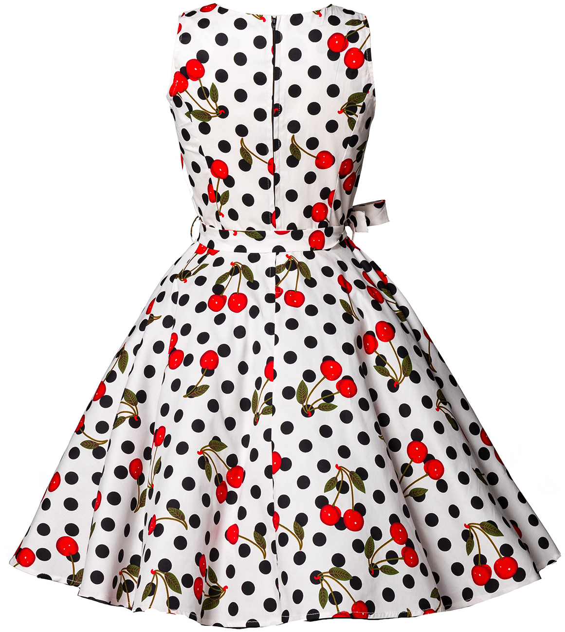 Robe mi-longue Rockabilly de Belsira - Swing-Kirschenkleid - S à 4XL - pour Femme - noir/blanc - Belsira - View 2