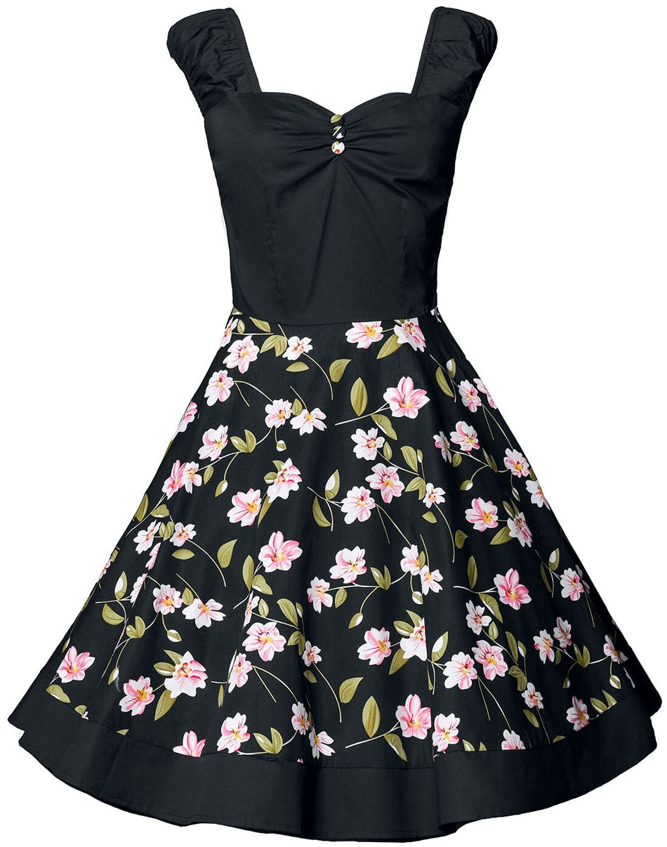 Robe mi-longue Rockabilly de Belsira - Vintage Kleid - M à XXL - pour Femme - noir - Belsira