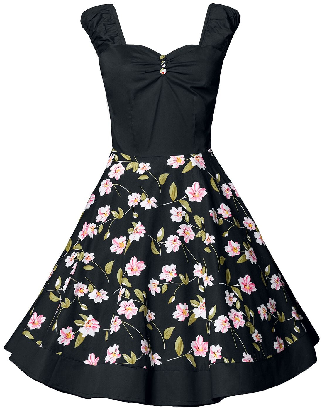 Robe mi-longue Rockabilly de Belsira - Vintage Kleid - M à 3XL - pour Femme - noir - Belsira