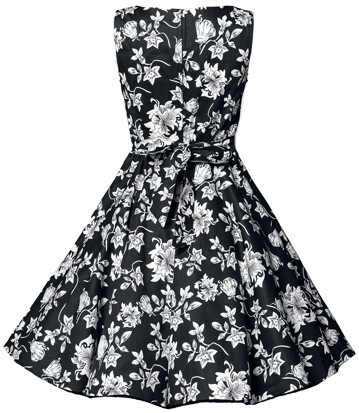 Robe mi-longue Rockabilly de Belsira - Swing-Blumenkleid - S à 3XL - pour Femme - noir - Belsira - View 2