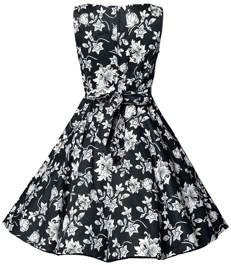 Robe mi-longue Rockabilly de Belsira - Swing-Blumenkleid - S à 3XL - pour Femme - noir - Belsira - View 2