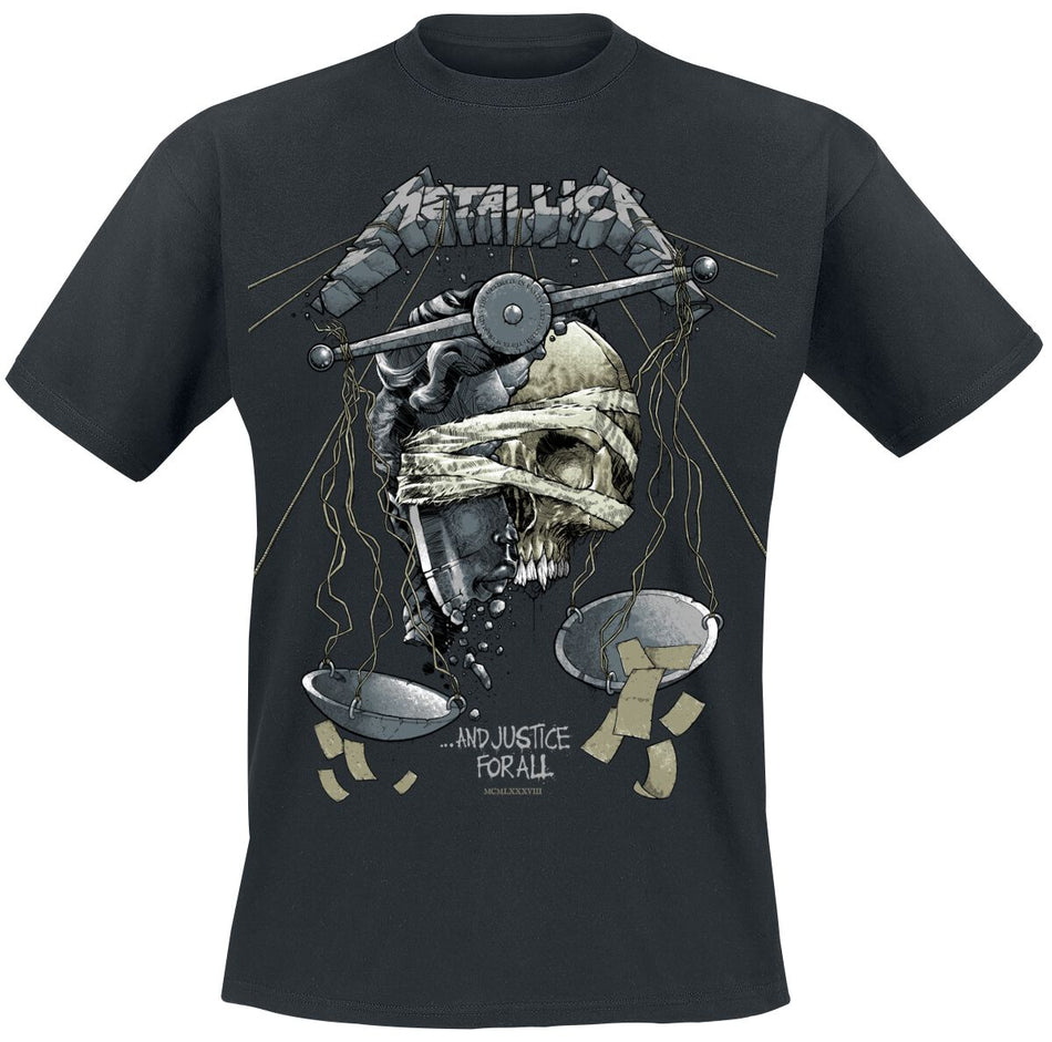 T-Shirt Manches courtes  de Metallica - LP Justice - S à 5XL - pour Homme - noir - metallica