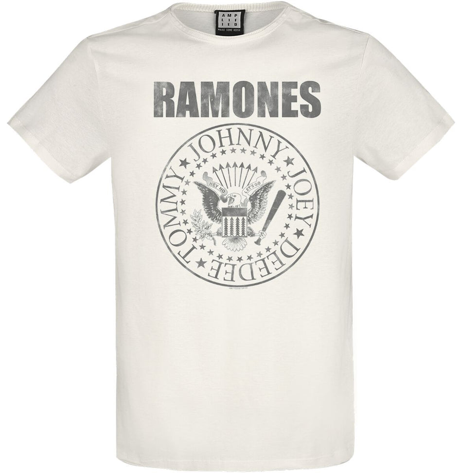 T-Shirt Manches courtes  de Ramones - Amplified Collection - Vintage Shield - S à 3XL - pour Homme - blanc - Ramones