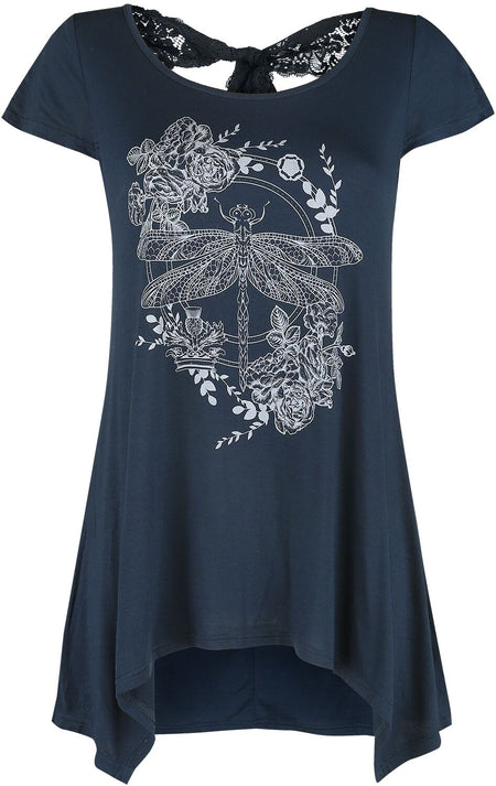 T-Shirt Manches courtes  de Outlander - Libellule - XS à S - pour Femme - bleu - Outlander
