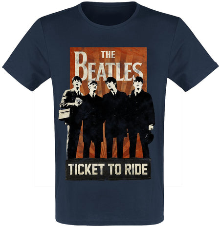 T-Shirt Manches courtes  de The Beatles - Ticket To Ride - S à XXL - pour Homme - marine - The Beatles
