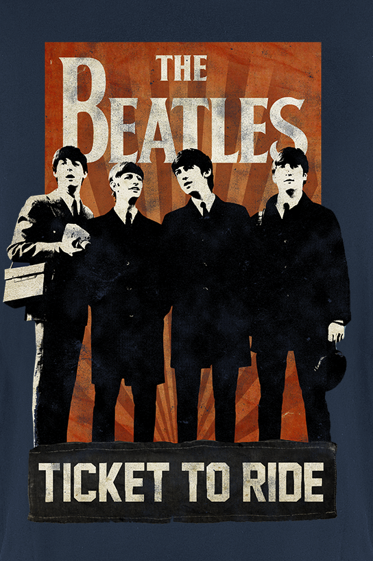 T-Shirt Manches courtes  de The Beatles - Ticket To Ride - S à XXL - pour Homme - marine - The Beatles - View 2