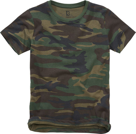 T-shirt  de Brandit - T-Shirt Enfant - 122/128 à 170/176 - pour filles & garçonse - camouflage forêt - Brandit