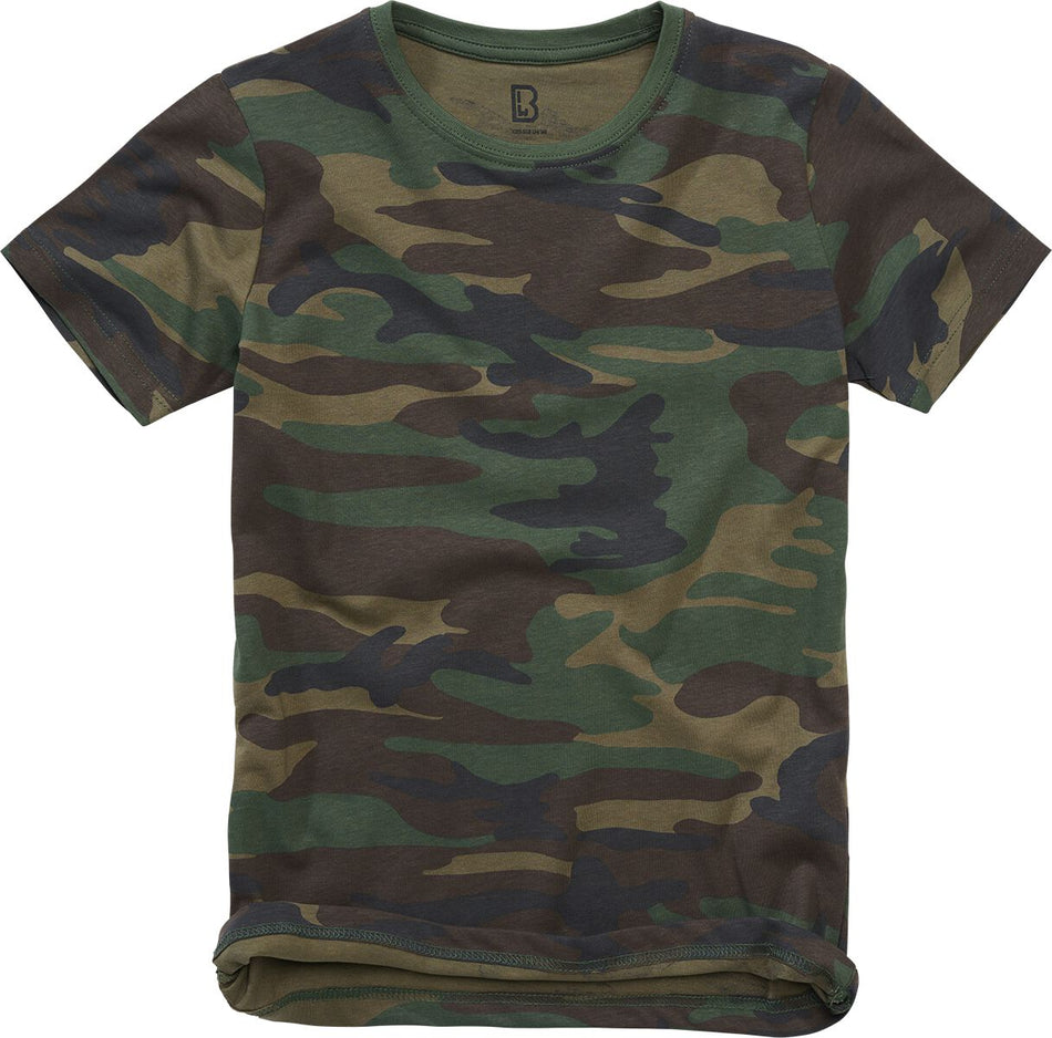 T-shirt  de Brandit - T-Shirt Enfant - 122/128 à 170/176 - pour filles & garçonse - camouflage forêt - Brandit