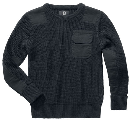 Sweat-Shirt  de Brandit - Pull Enfant BW - 122/128 à 170/176 - pour garçons - noir - Brandit