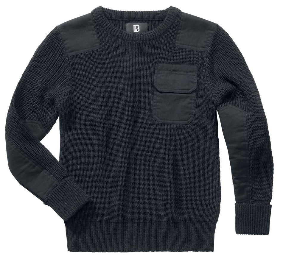 Sweat-Shirt  de Brandit - Pull Enfant BW - 122/128 à 170/176 - pour garçons - noir - Brandit