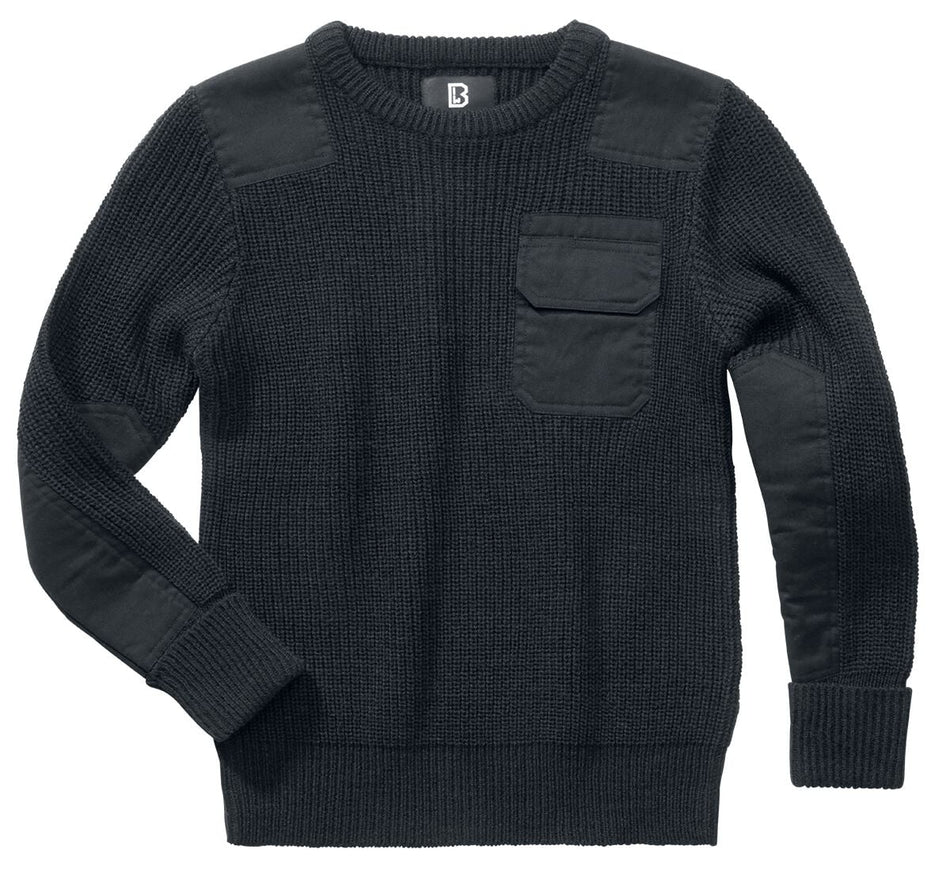 Sweat-Shirt  de Brandit - Pull Enfant BW - 122/128 à 170/176 - pour garçons - noir - Brandit