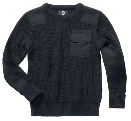 Sweat-Shirt  de Brandit - Pull Enfant BW - 122/128 à 170/176 - pour garçons - noir - Brandit