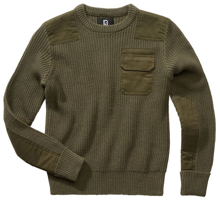 Sweat-Shirt  de Brandit - Pull Enfant BW - 122/128 à 170/176 - pour garçons - olive - Brandit