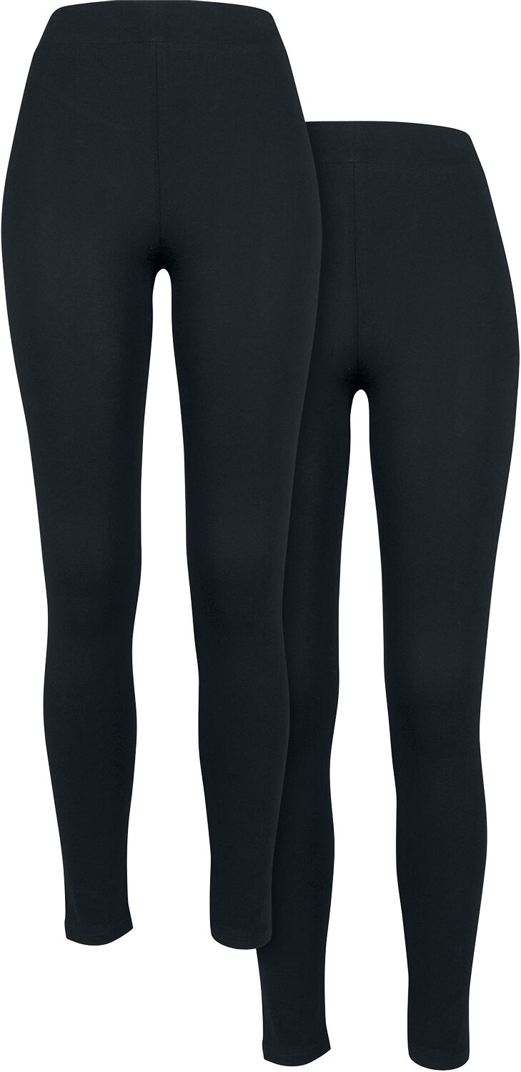 Legging  de Urban Classics - Leggings Jersey Pre-Pack - Lot De 2 - XS à 5XL - pour Femme - noir - Urban Classics