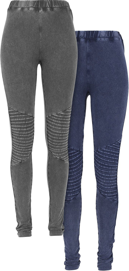 Legging  de Urban Classics - Leggings Jersey Denim Pre-Pack - Lot De 2 - XS à 4XL - pour Femme - gris/bleu - Urban Classics