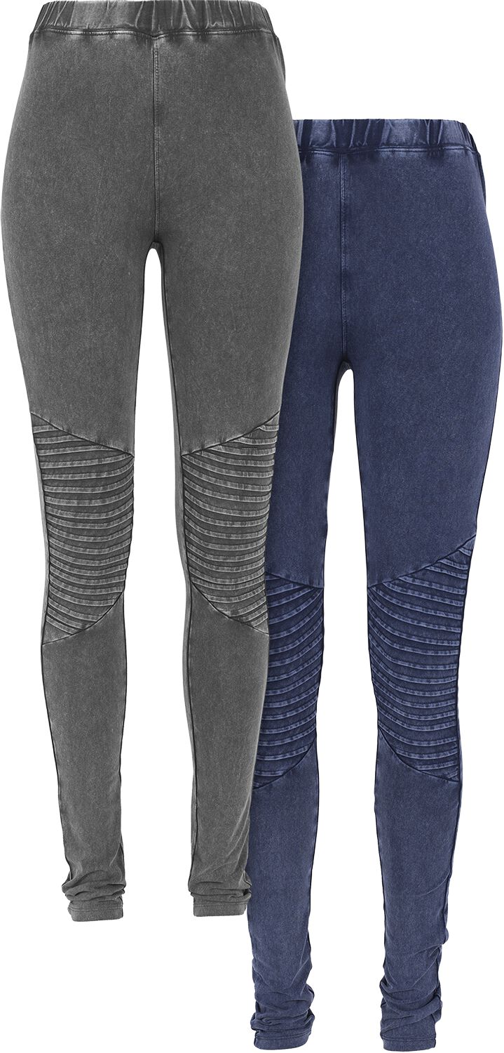 Legging  de Urban Classics - Leggings Jersey Denim Pre-Pack - Lot De 2 - XS à 4XL - pour Femme - gris/bleu - Urban Classics