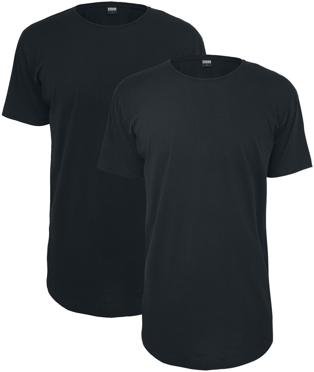 T-Shirt Manches courtes  de Urban Classics - T-Shirt Manche Longue Pre-Pack - Lot De 2 - XS à 3XL - pour Homme - noir - Urban Classics