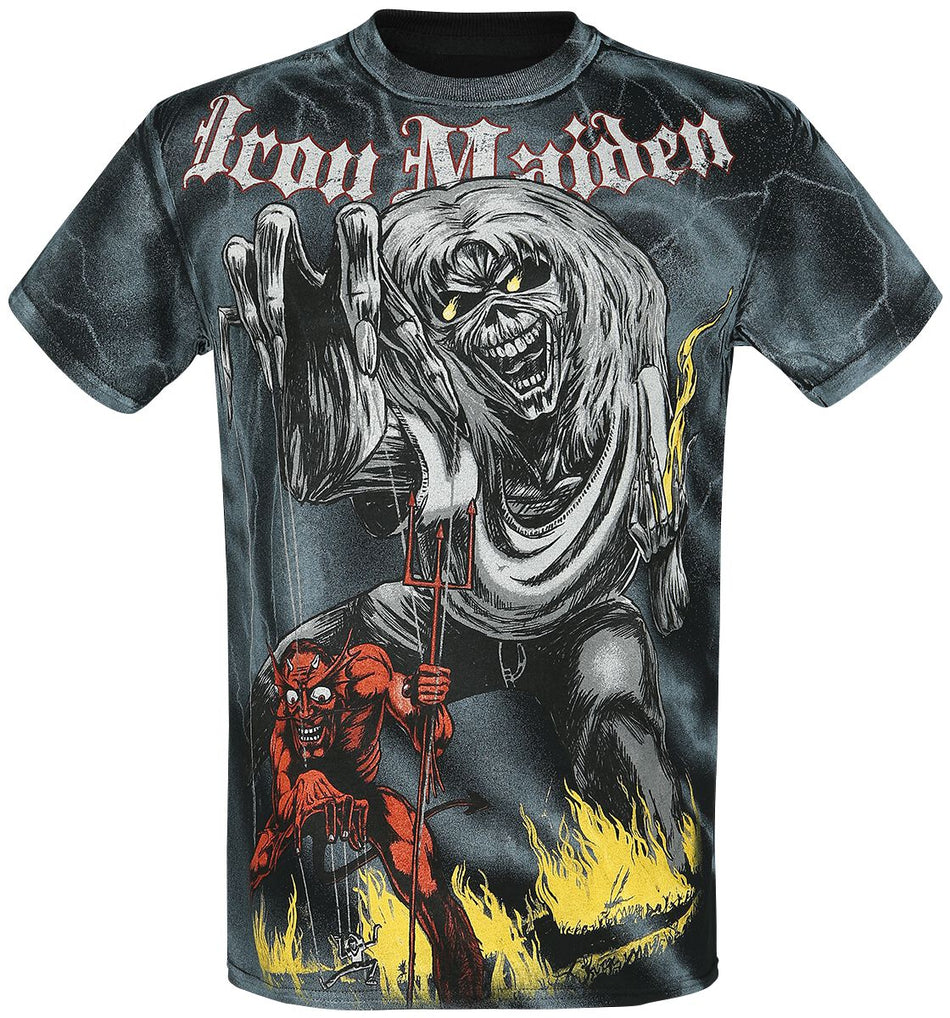 T-Shirt Manches courtes  de Iron Maiden - Sketched Number Of The Beast Allover - S à M - pour Homme - allover - Iron Maiden