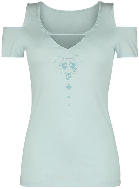 T-Shirt Manches courtes  de Les Super Nanas - Girl Power - S - pour Femme - bleu clair - Les Super Nanas