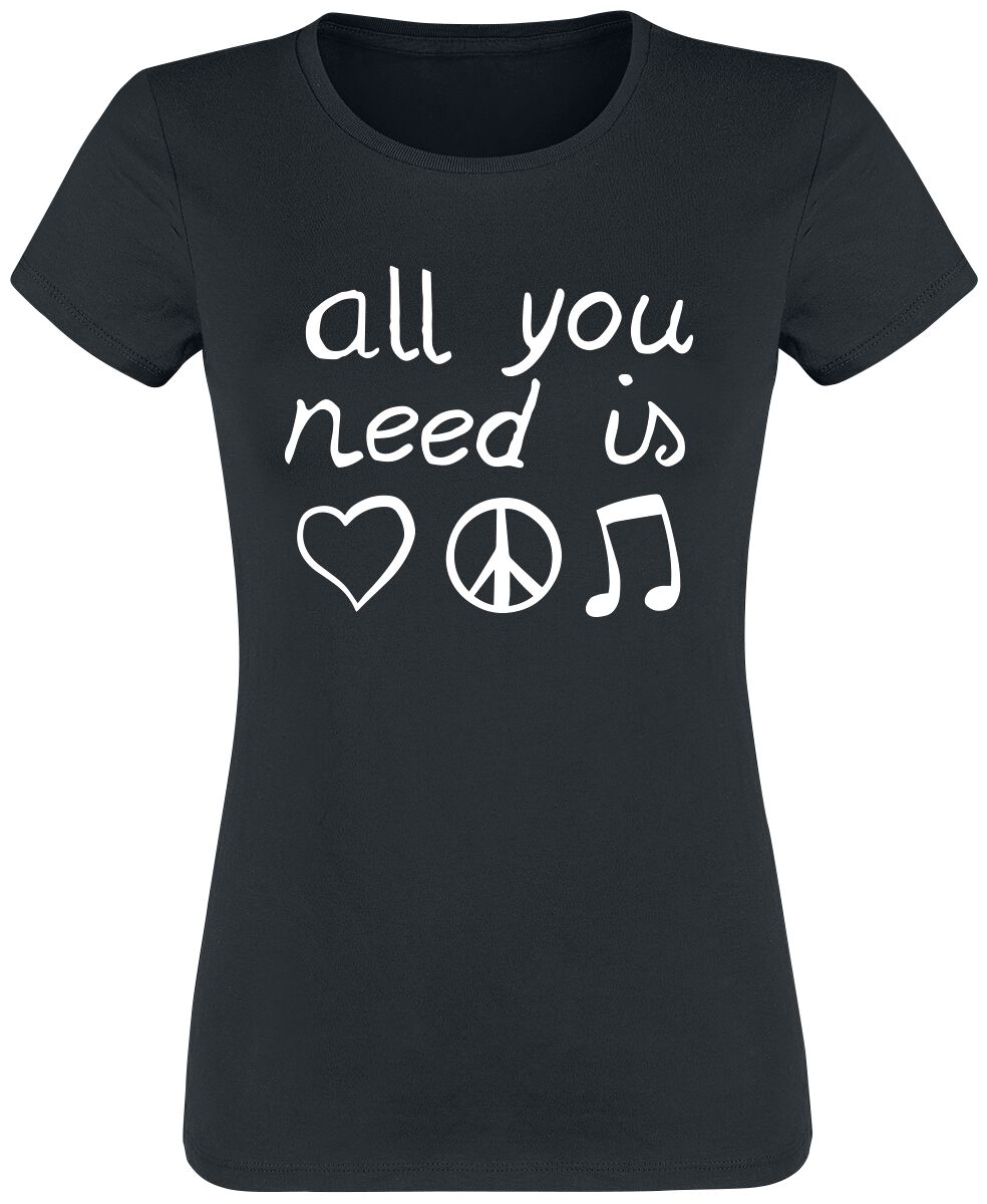T-Shirt Manches courtes Fun de Slogans - All You Need Is... - S à 3XL - pour Femme - noir - Slogans