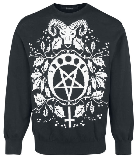Pull de Noël Gothic de Banned Alternative - Sweat Pentagramme - S à XXL - pour Homme - noir - Banned Alternative