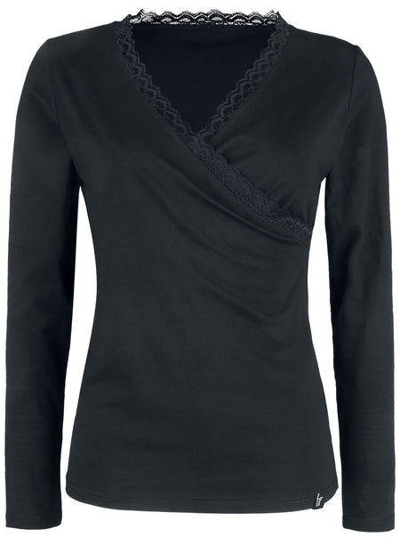 T-shirt manches longues  de Forplay - Breanna - S à XXL - pour Femme - noir - Forplay