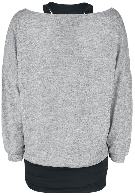 T-shirt manches longues  de Forplay - Billie - S à XXL - pour Femme - noir/gris - Forplay - View 2