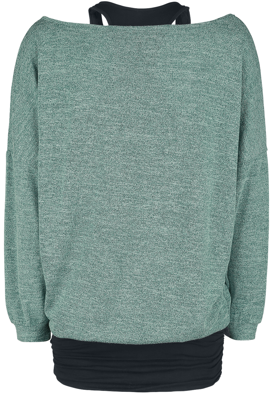 T-shirt manches longues  de Forplay - Billie - S à XXL - pour Femme - noir/menthe - Forplay - View 2